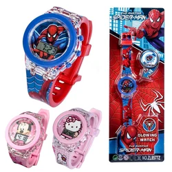 Anime Blitzlicht Spiderman Kinder Uhren für Jungen Cartoon Mickey Minnie Kinder Uhr Mädchen Student Digitaluhr Spielzeug Geschenke