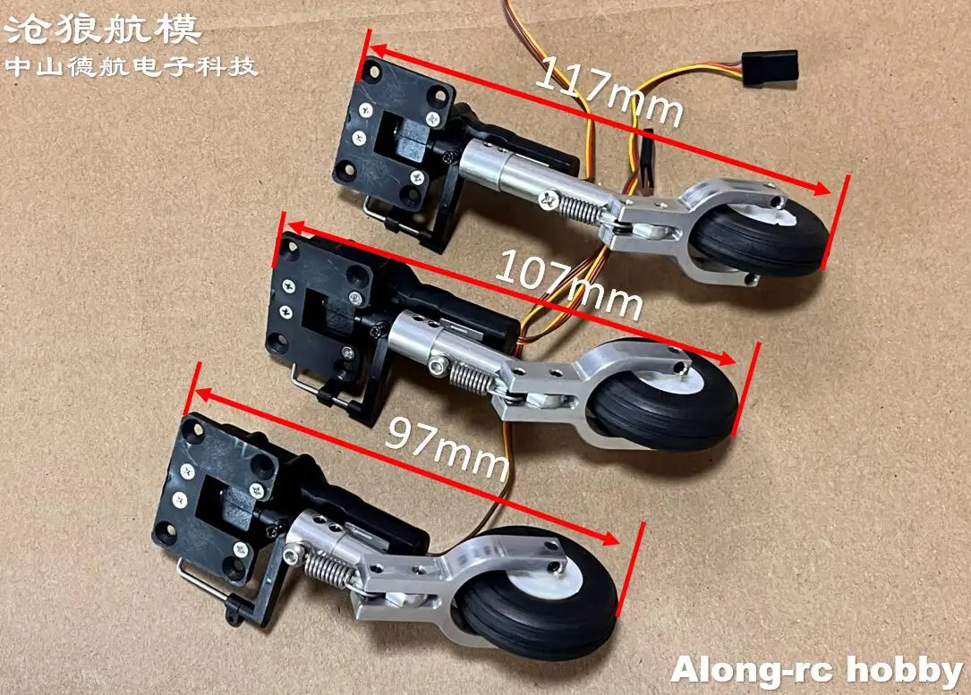 25g Retractable Landing Gear Servo with 36mm PU Wheel for 1.5-2Kg RC Hobby Plane Models Airplane DIY Fighter Model Spare Part