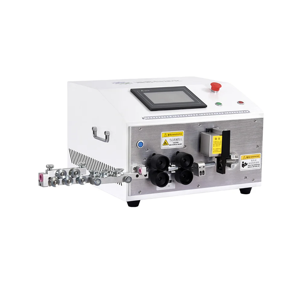 

600W Hard Wire Computerized Cable Manufacturing Equipment Wire Cutting Stripping Bending Machine With Peeling Slicing Function