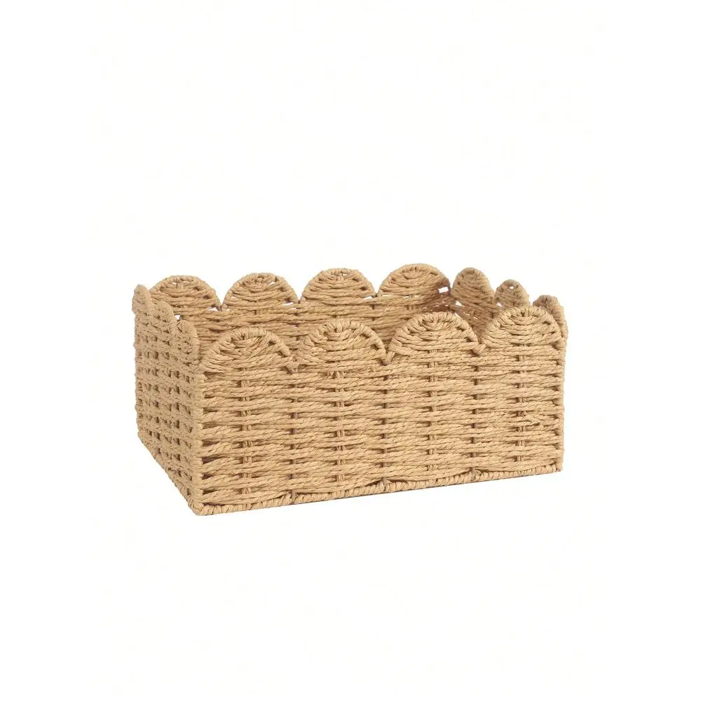 

SML 1set Khaki Woven Bohemian Style Desktop Storage Baskets Set, Suitable For Snacks, Cosmetics, Toys And Other Household Items