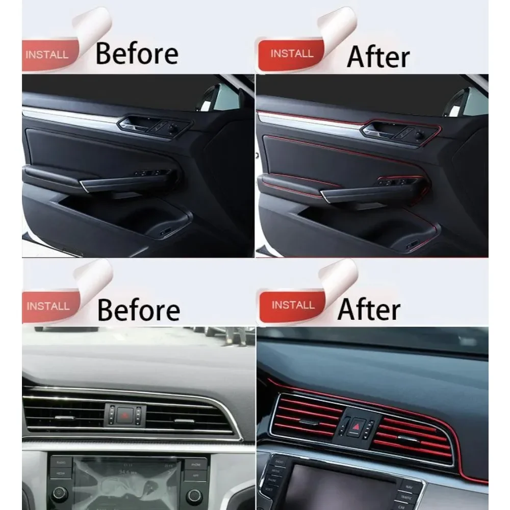 1/3/5M Auto Mouldings Car Cover Trim Dashboard Door Car-styling Universal Car Moulding Decoration Flexible Strips Interior