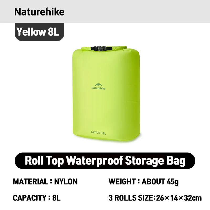 Naturehike gerollte Aufbewahrungstasche für Outdoor-Reisen, Wandern, leicht, wasserdicht, Vakuum-Kompressionsspender, Taschen, tragbarer Organizer