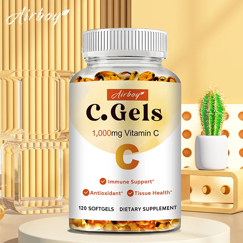 

Vitamin C Softgels - Improve Immunity, Promote Nutrient Absorption, Dental and Bone Health, Anti-oxidation Supplements