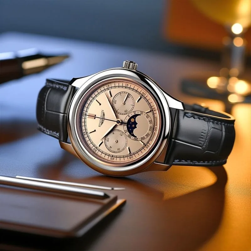 ساعة رجال الأعمال كاجوال من الجلد كوارتز تناظرية ساعة يد هدية عيد ميلاد ديكور يومي