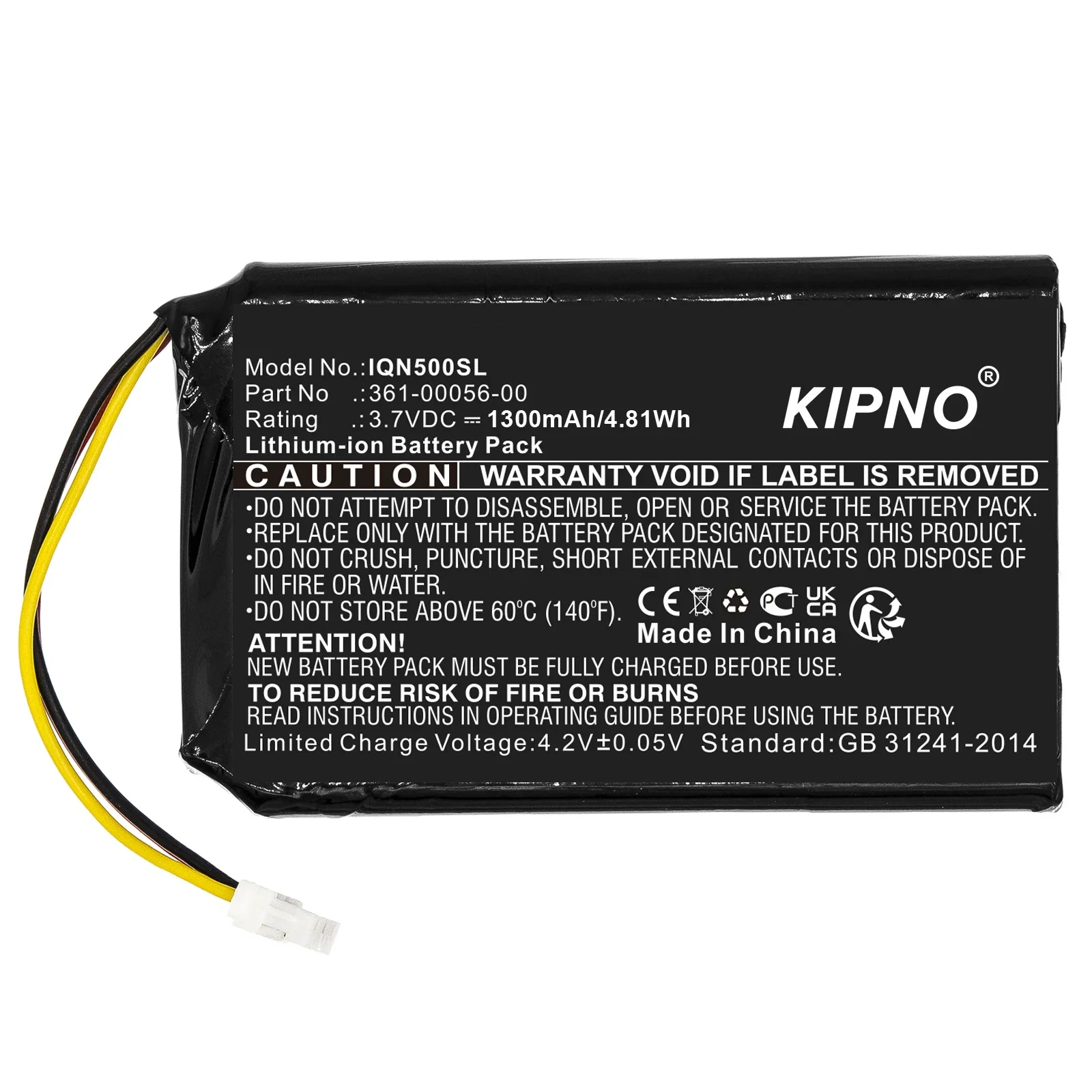 

1300mAh Battery Compatible with Garmin 361-00056-00 361-00056-50 Mitac 523450A1 Mio Spirit 8500 LM Nuvi 30 50 50LM 55LM 55 LMT55