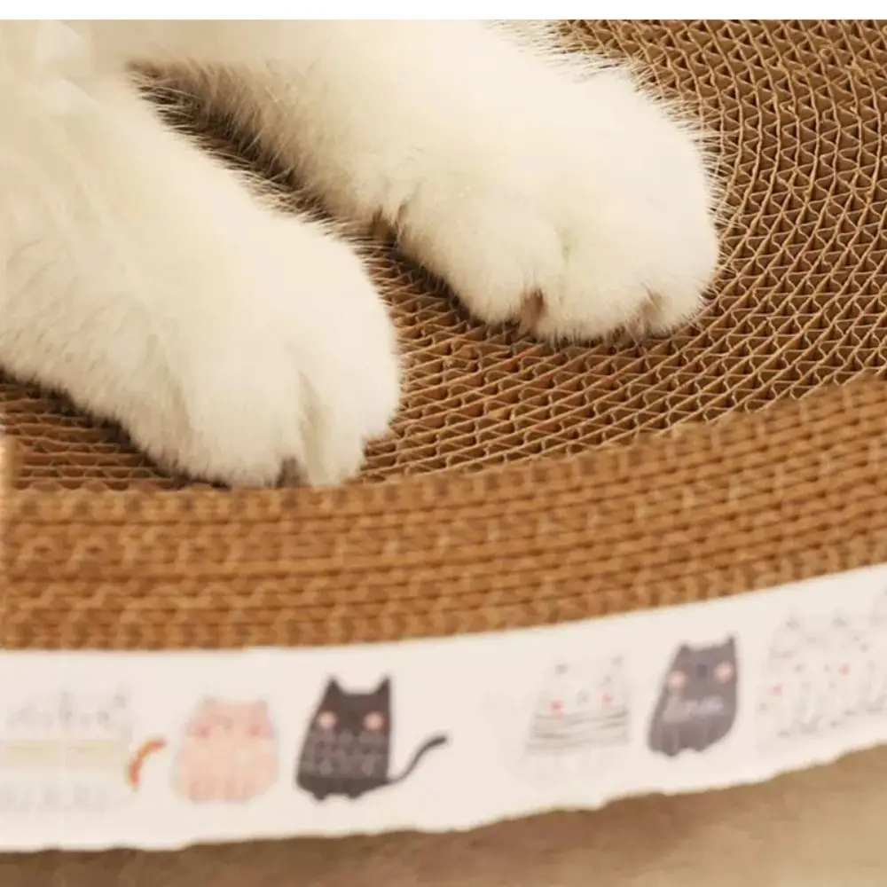 

Durable Corrugated Cat Scratcher Round Oval Wear-Resistant Grinding Claw Resistant To Scratching No Crumbs Cat Accessories Cats