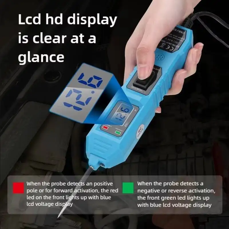 Automotive Multifunctional Drive Tester Short Circuit Detector Electrical Vehicle Voltage Power Probe Kit LED Digital Display