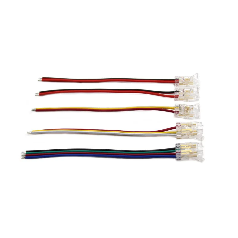 COB-LED-Drahtverbinder, 5, 8, 10 mm Verbindung, lötfreie Mini-Schnalle, FCOB, RGB, CCT, LED-Streifen, Lichter, 2, 3, 4-poliger Stecker mit Draht – Detail 11