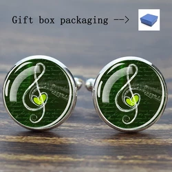 Music Note Cufflinks Metal Alloy Cufflinks Fashionable Men's Accessories Valentine's Day Gift Birthday Gift