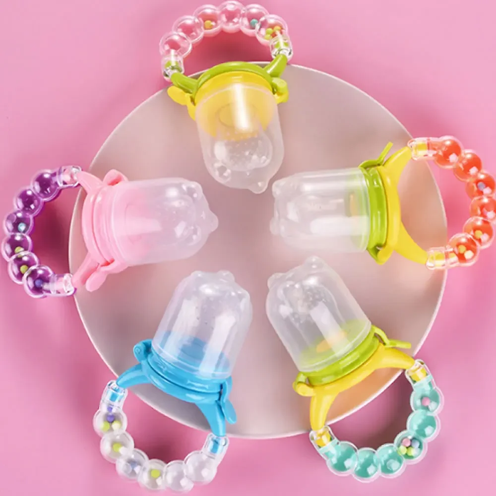 Baby Feeder Nutritious Fruits and Vegetables Bite Bell Ring Consisting Chew Toy Nipple Soother Bottle