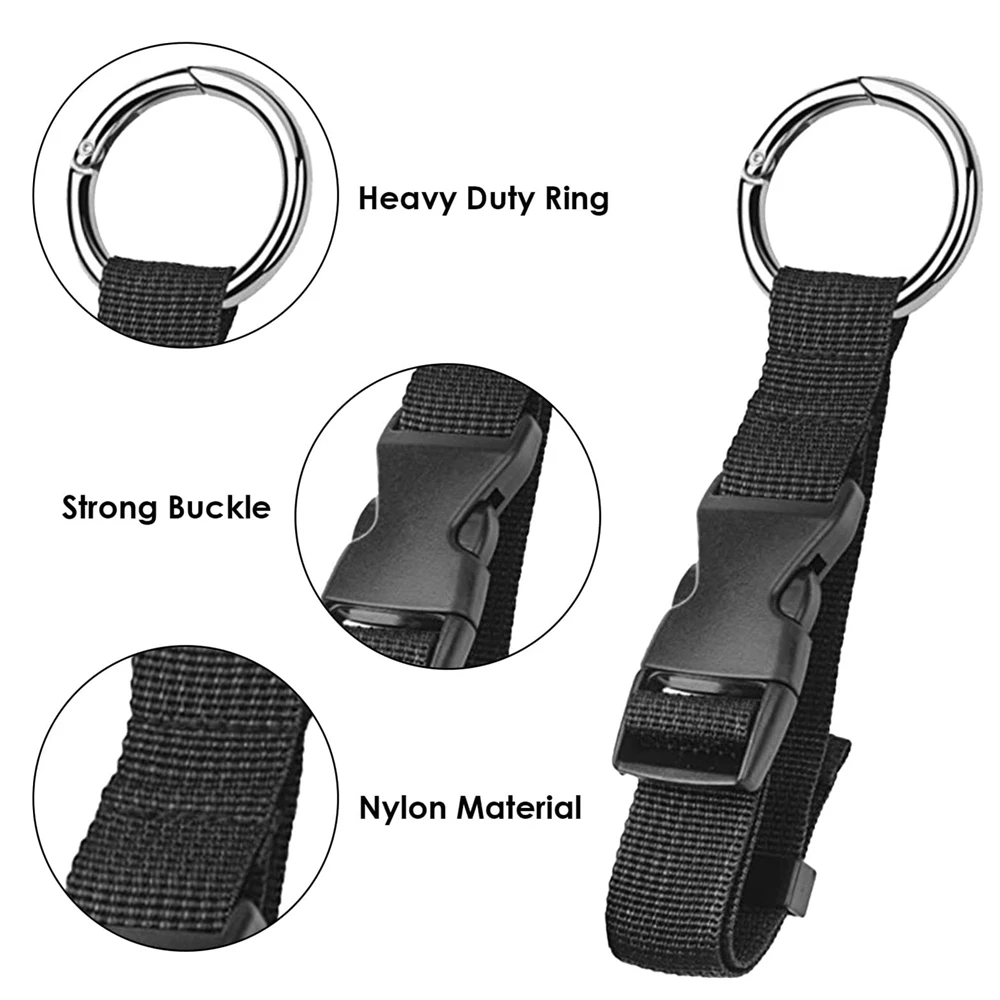 Portable Black Nylon Anti-theft Luggage Strap Holder Gripper Add Bag Handbag Clip Use To Carry Multitool Storage Fixing Straps