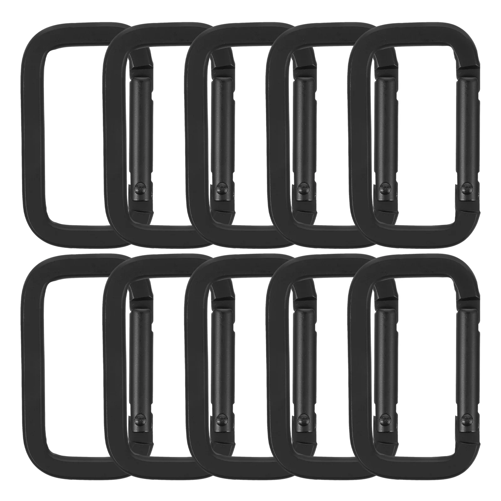 

10 PCS Carabiner Durable Keychains Multi-functional Buckles Outdoor Square Carabiners Portable Aluminium