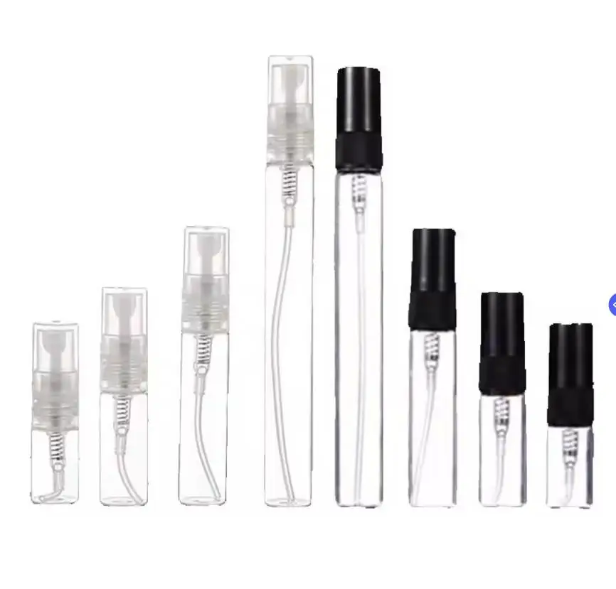 

30/50/100pcs 2ml 3ml 5ml 10ml Glass Perfume Bottles Portable Empty Refillable Bottle Cosmetics Bottle Sample Thin Glass Vials