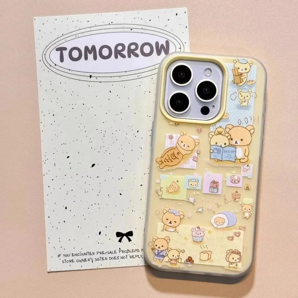 DMAWMJ لطيف الكرتون الدببة جراب هاتف آيفون 16 برو ماكس 15 زائد 14 13 11 سيليكون الغطاء الخلفي آيفون 12 برو درع الوفير