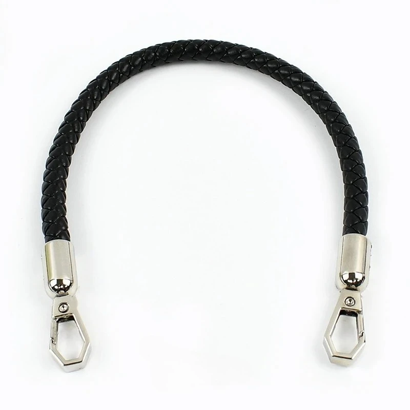 

30-120cm 1/2Pcs PU Leather Rope with Metal Buckles Bags Straps Woven Strap Handbag Chain Replace Handle Cord DIY Accessories