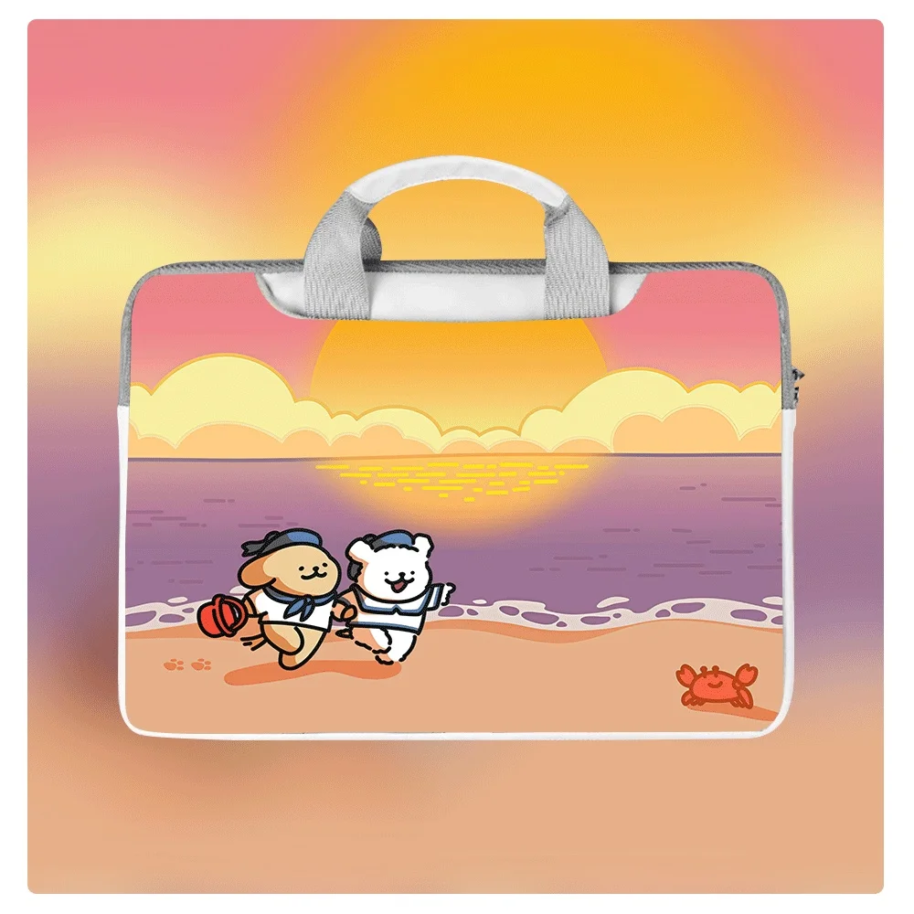 

Cute Puppy Pattern Notebook Bag Protective Cover HD Printing Waterproof and Shockproof 12-16 Inches Large Capacity for Students