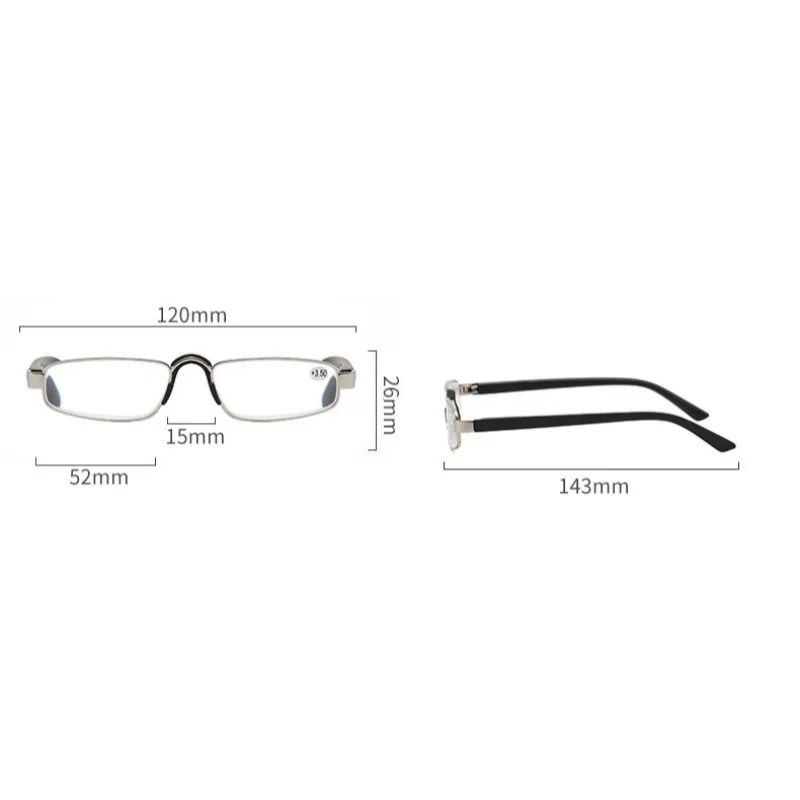 Lunettes de lecture en alliage, 3 pièces, coussinets de lentilles faits à la main pour une ajustement confortable, couleurs assorties, lunettes plus anciennes 0 à 4.0