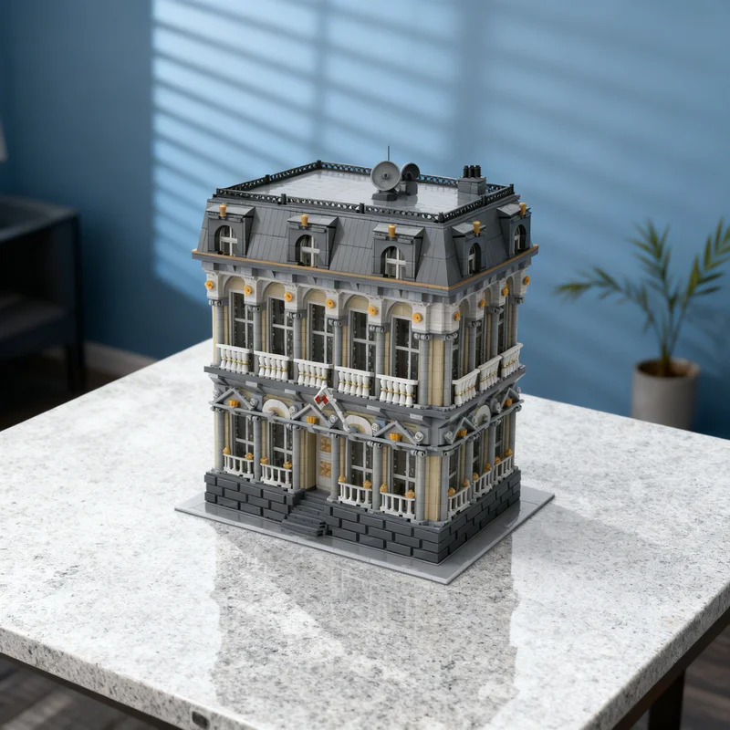 

8491 деталь MOC: Модульная модель здания посольства, конструктор для уличной сцены, креативный подарок, DIY-декор для взрослых и детей, для дома и офиса