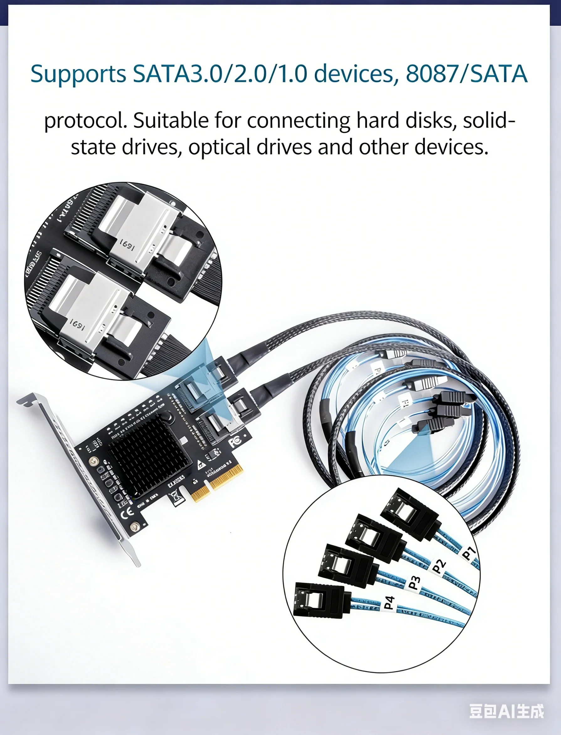 

new 8 Port Sata 3.0 SFF8087 PCIe 3.0 X4 To Mini SAS Controller PCIe To SFF 8087 SFF-8087 Adapter Expansion ASM1166 Chip