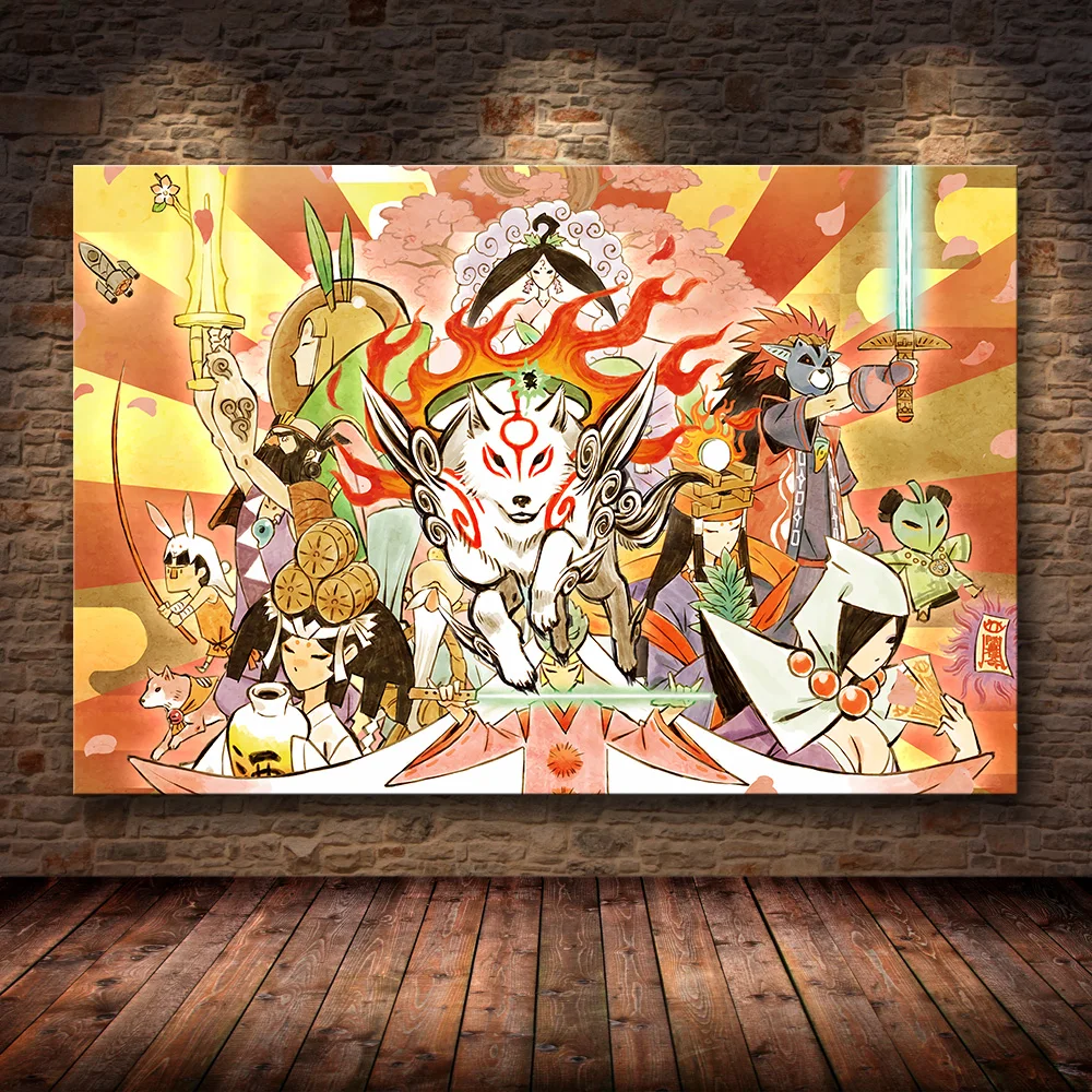 Okami HD Wall Art Canvas Poster And Print Canvas Painting Decorative Picture For Bedroom Home Decor  art  posters and prints