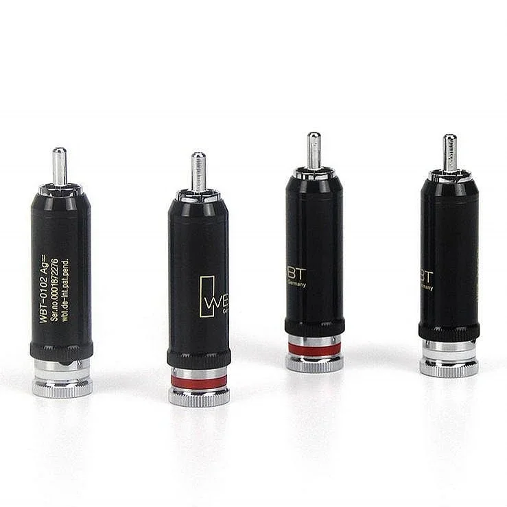 HiFi WBT-0102 posrebrzany mosiądz rod wtyczka RCA blokada spawana wtyczka audio/wideo złącze wtyk wyjściowy tunera telewizyjnego hi fi DIY