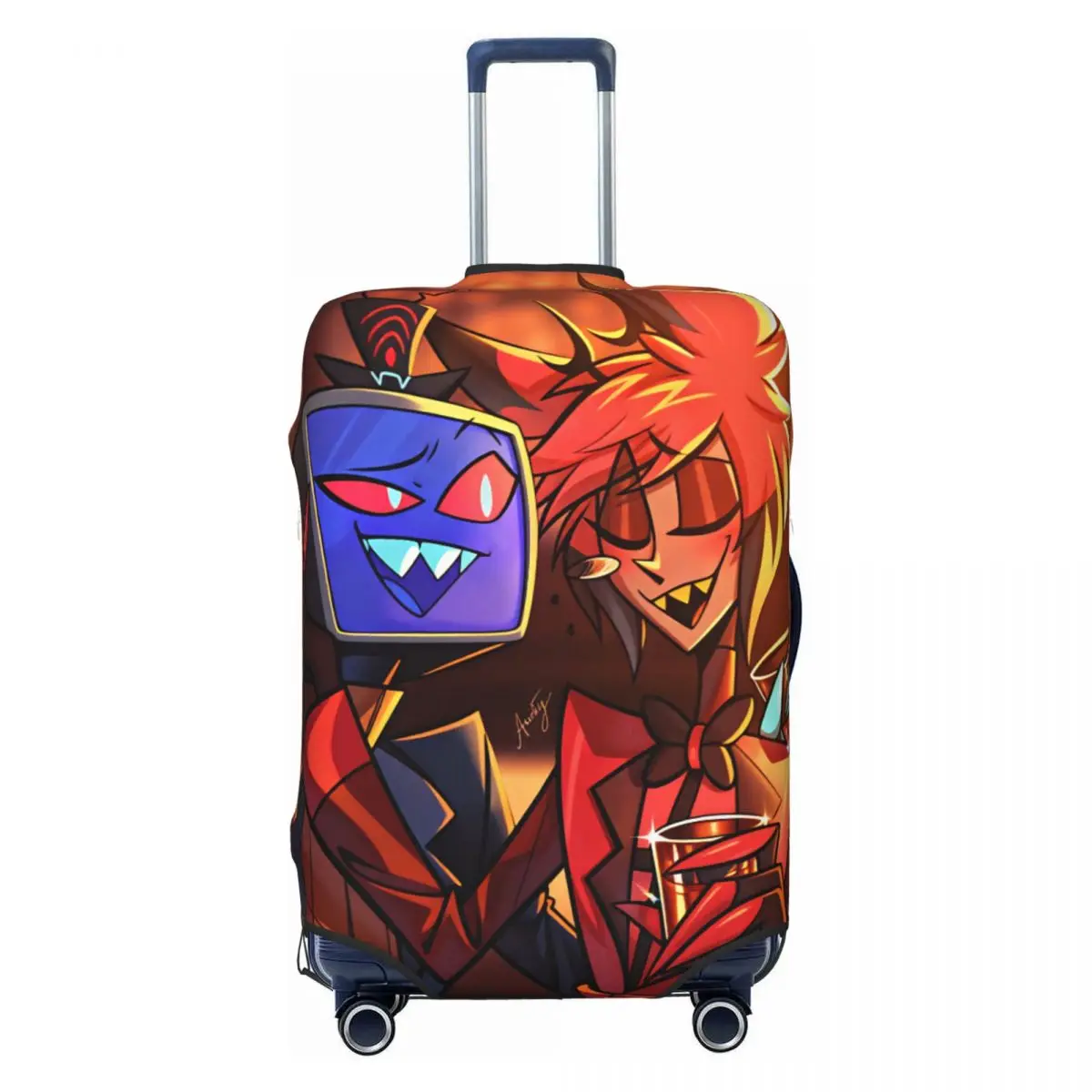 Radiostatic Vox Alastor Suitcase Cover Hazbin Hotels Holiday Business Useful Luggage Case Protection