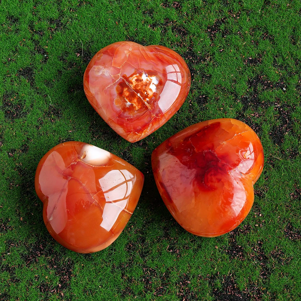 Imagem -05 - Cura Natural Pedra Ágata Vermelha Coração Forma Carnelian Esculpida à Mão Amor Decoração para Casa Presente Collectible Atacado 1kg de