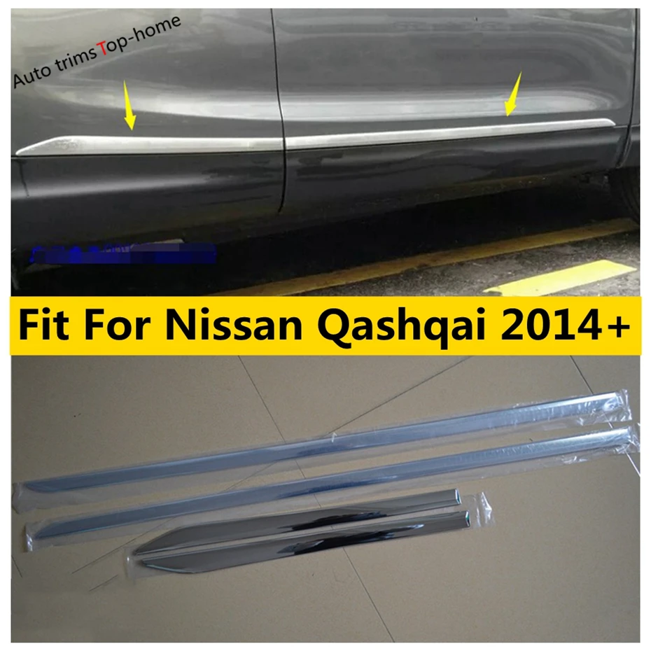 

ABS Chrome Car Door Body Molding Streamer Stripes Decoration Cover Trim For Nissan Qashqai J11 2014 - 2020 Exterior Accessories