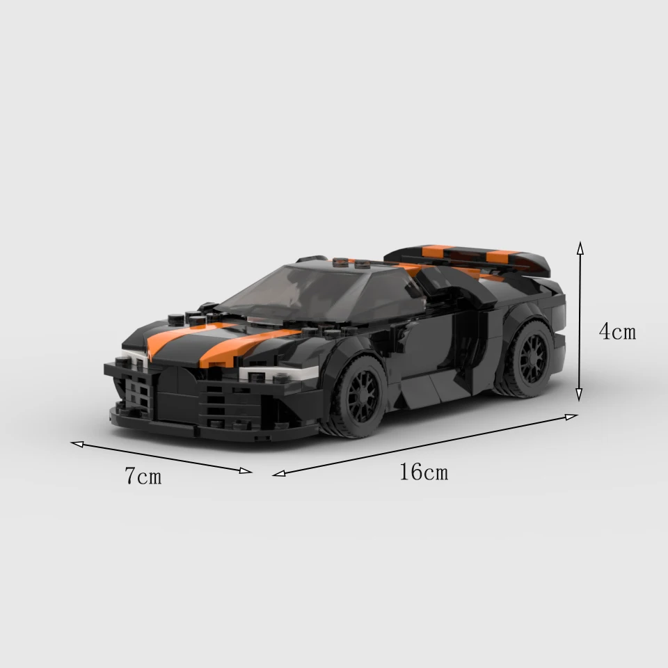 MOC Chiron Style Super Sports Hypercar 344PCS 8 Stud Wide Small Bricks Building Blocks Model Speed Series Assembly Toy Gift view 5