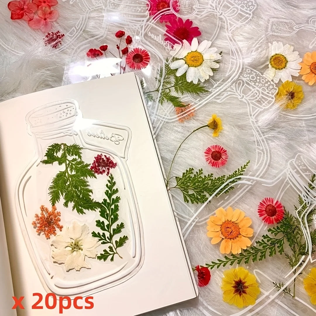 20pcs random style DIY bookmarks, suitable for making bookmark stickers for plant specimens