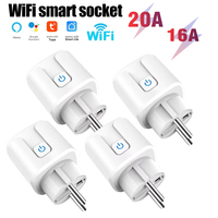 EU WiFi Smart Plug Socket 16A/20A Tuya Smart Life APP Power Monitor Remote Timer Function Voice Control Alexa Google Home Alice