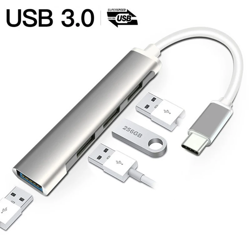 4 in 1 USB 3.0 Hub Type C Expansion Dock 4 Port Multi Splitter Adapter OTG For Xiaomi Huawei Phone Macbook Pro USB 3.0 2.0 Ports