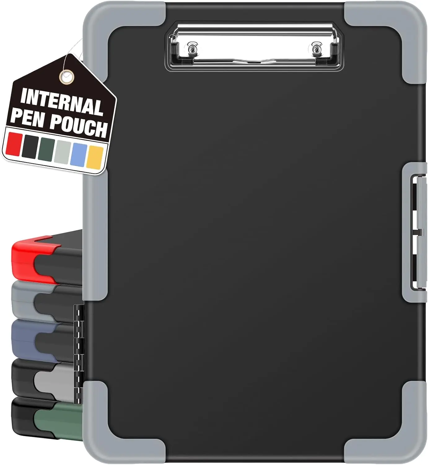 

Toughest Clipboard with Storage, Internal Pen Pouch Included, Letter/ A4 Size, Shockproof Heavy Duty Plastic Clip Boards 8.5x11”
