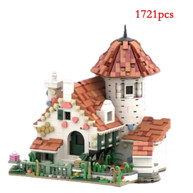 Spot small particle MOC street view gingerbread house puzzle da costruzione modulare ornamenti giocattolo creativi fai da te 1721 pezzi regalo