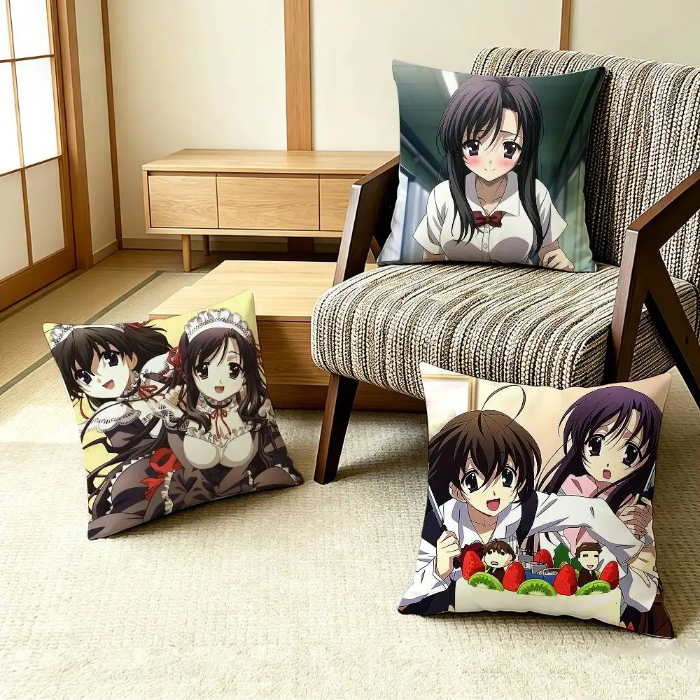 Vintage VN Style Katsura Kotonoha School Days   Pillow Case Pattern Printed Pillowcase For Living Room Sofa Cushion Cover