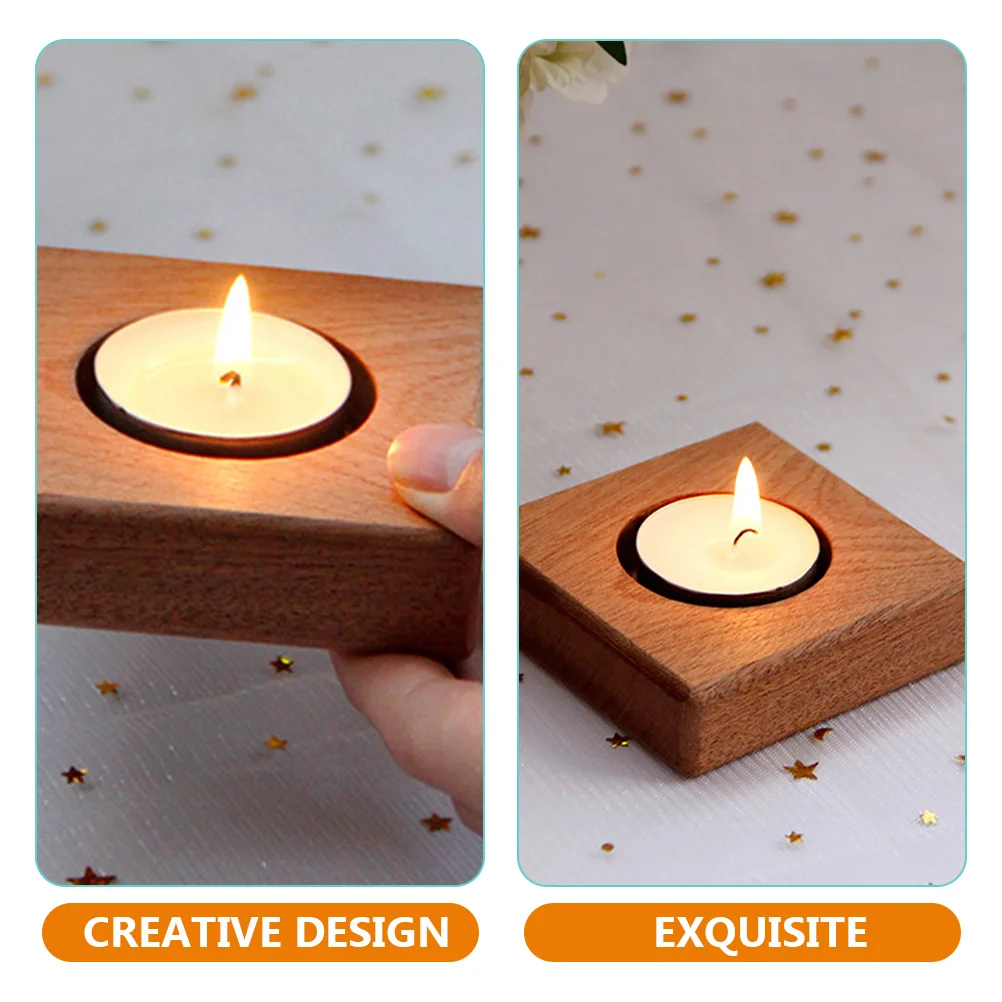 

Wooden Tealight Holder Vintage Style Table Centerpieces Rustic Wood Votive Stand Home Decor Wedding Decoration