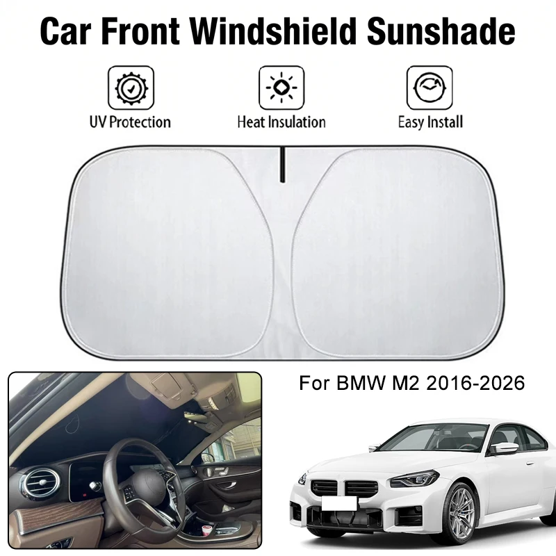 

Foldable Car Windshield Sun Shade UV Block Heat Insulation For BMW M2 2016-2026 Interior Protection Accessories