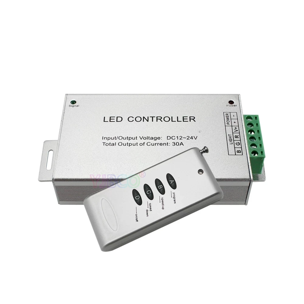 DC 12V 24V 4-key RF Wireless RGB Colorful LED Controller 12A 24A 30A Dimmer Switch For 5050 RGB Led Strip Module Light String