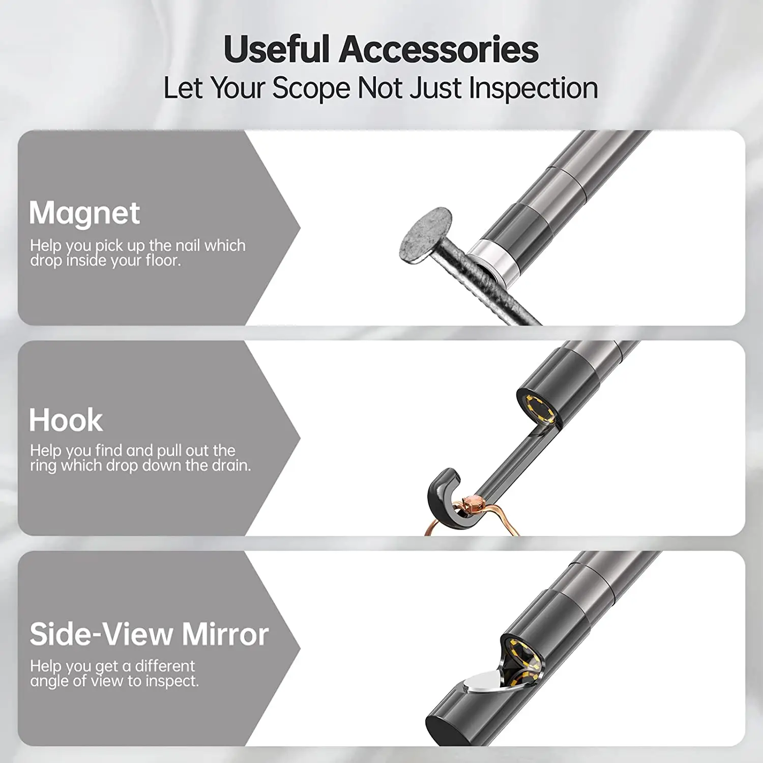 Industrial Endoscope Camera 4.3inch IPS Screen 8mm Dual Lens IP67 Waterproof Inspection Borescope for Pipe Car Repair,Teslong