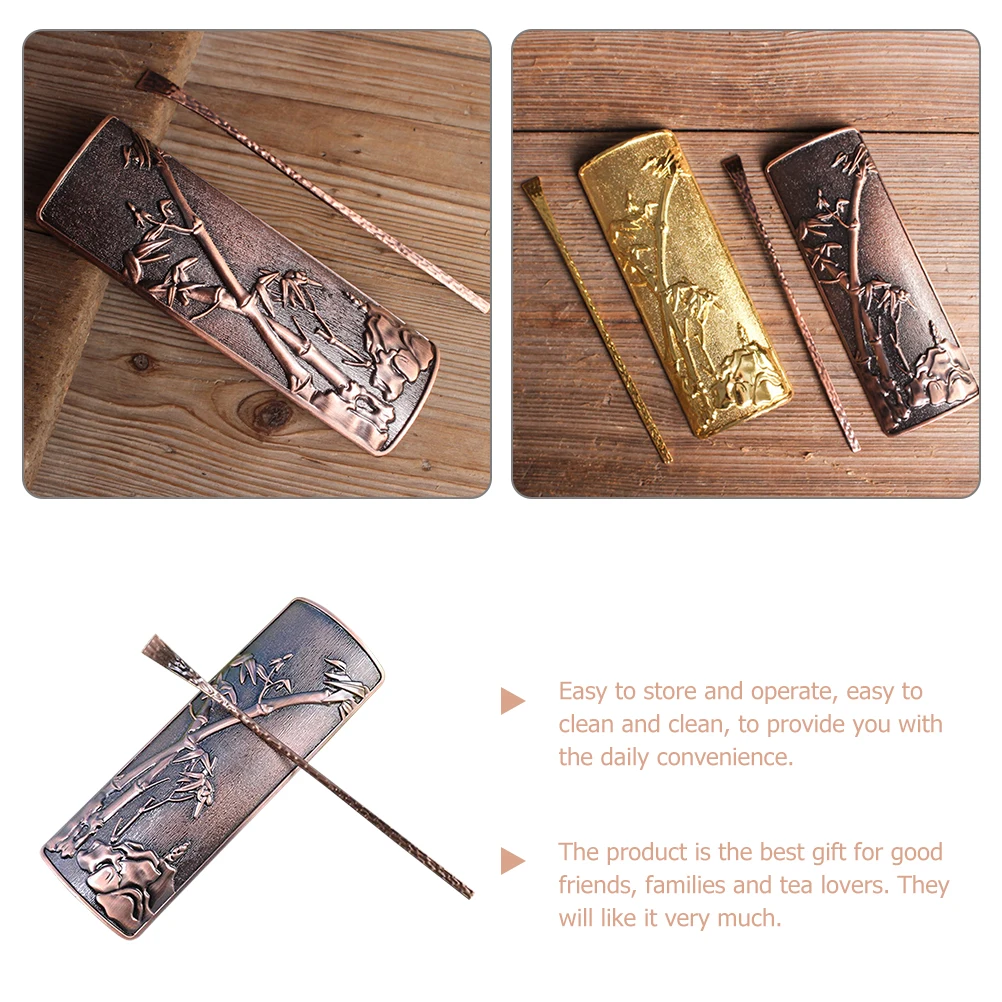 

1 set Ceremony Accessory Chinese Tea Set Tools Copper Art Gongfu Tea Spoon Scoop Loose Leaf PJ312-1 Teaware Supplies Kitchen Bar