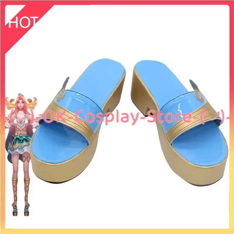 

[Custom Made] Game LOL Ocean Song Seraphine Cosplay Shoes PU Leather Shoes Halloween Carnival Boots Cosplay Prop