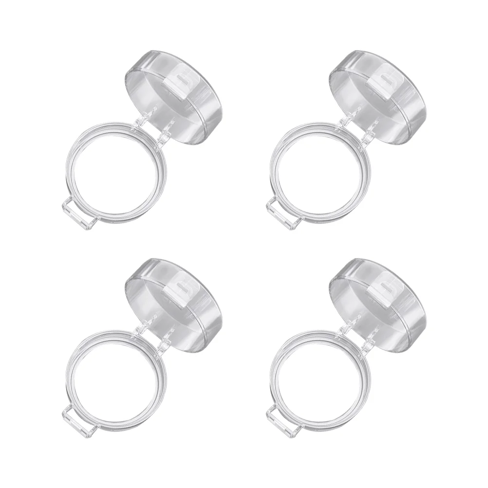 4 Pcs Gas Cooker Safety Cover Transparent Large Hole Stove Knob Guard Heat Resistant Grease Proof Home Kitchen