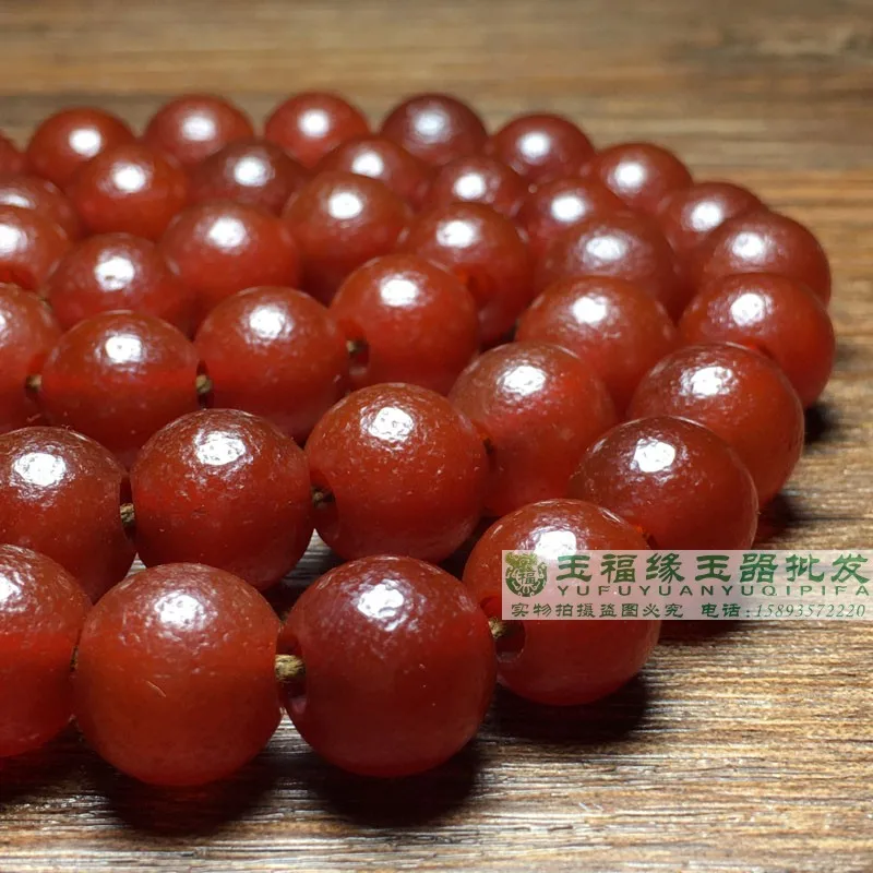 1pcs/lot antique weathered packet pulp orange peel pattern red old agate men's and women's round bead bracelet hand string