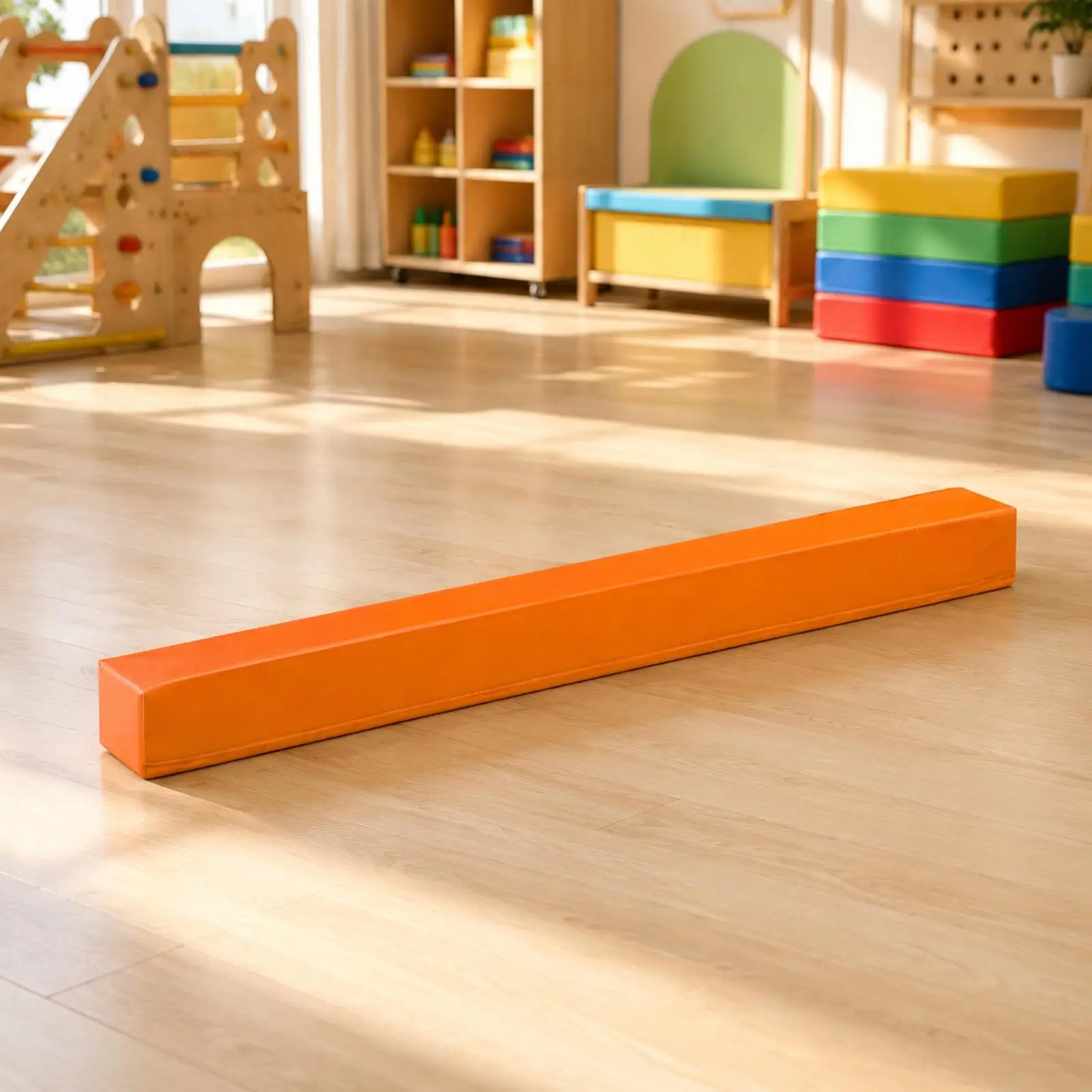 Padded Flexible Bar Beam | PVC Mesh Cover Low-Profile Design, Foam Balance Beam, for Gymnastics Training