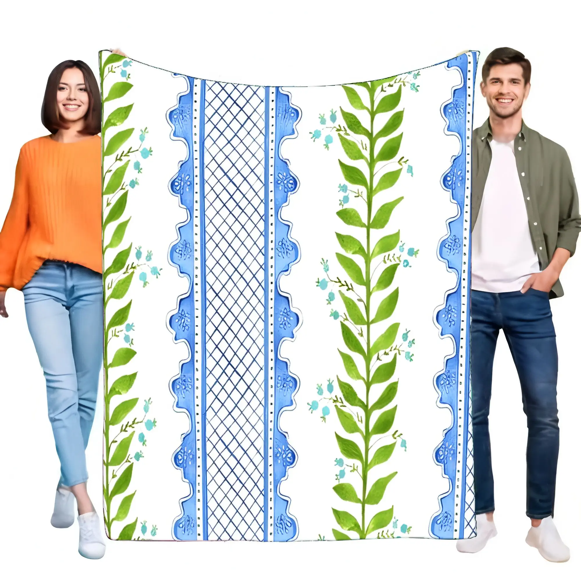 Bohemian Floral Blanket Soft Lightweight Sofa Throw Cozy Decorative Piece Perfect for Living Room Bed Bedroom or Gift Idea for F