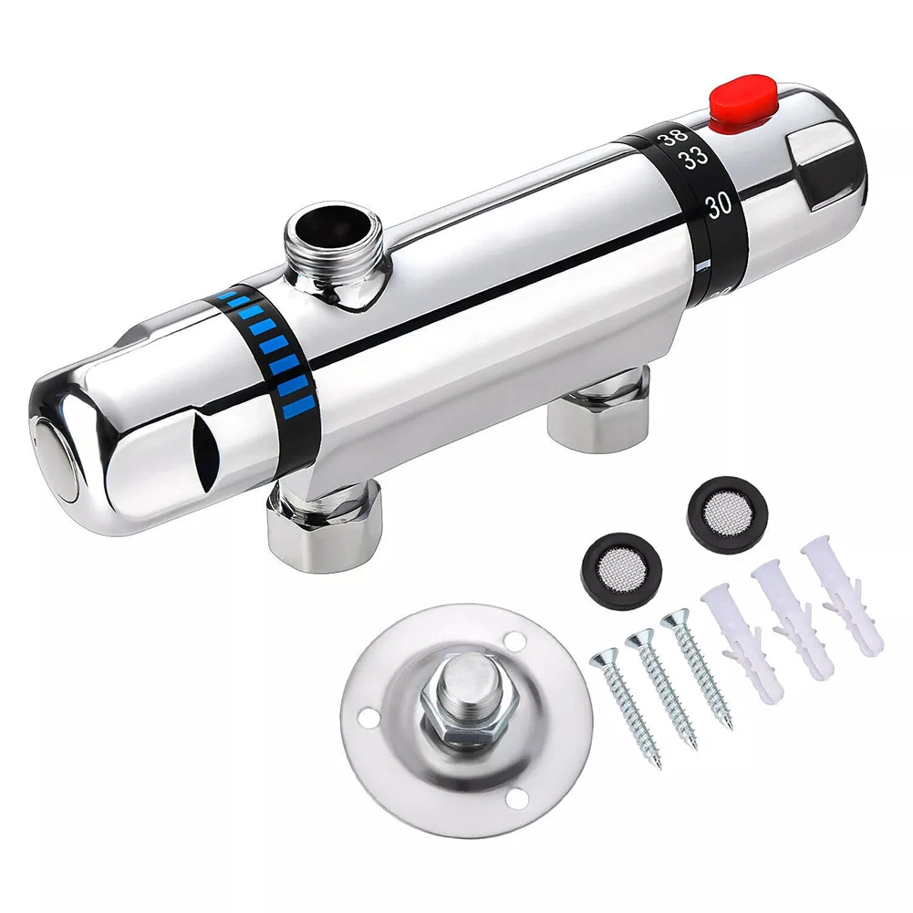 Shower Mixer Valve Tap Bathroom Thermostatic Exposed Bar Shower  Hot And Cold Mixer Valve Tap G1/2 Outlet Faucet ﻿switch