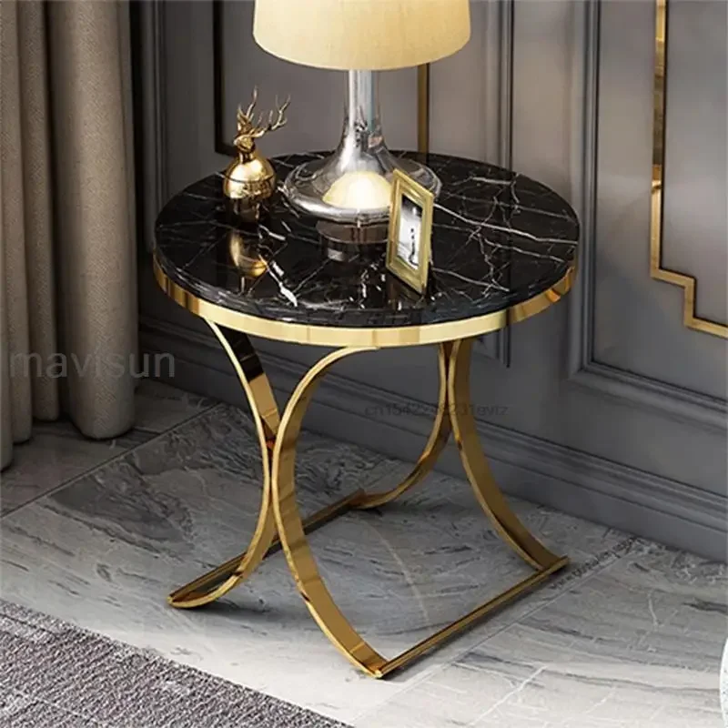 Loft Low Coffee Tables Golden Frame Home Kitchen Furniture Sofa Side Desk For Living Room Hallway Auxiliary Round Mable Table