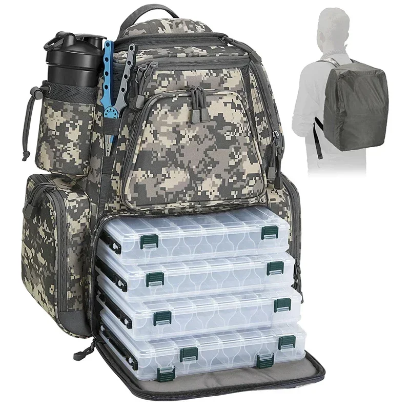 Asli baru! Logo Kustom Terpal Mesh Tahan Air Sling Rod Fishing Reel Bag