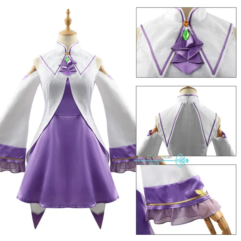

COSda@Emilia Cosplay Game Re:Zero Emilia Cosplay Costume Anime Carnival Party Animation Prop SuitsCOSda@