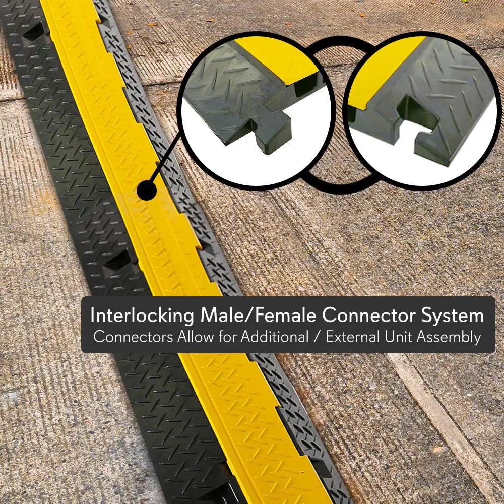 غطاء منحدر واقٍ للكابل المتين من Pyle - يدعم حماية سلك عالي التحمل بخمس قنوات بوزن 33000 رطل مع غطاء علوي مفتوح